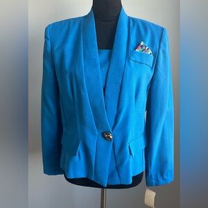 NWT Vintage Blue Blazer with Pocket Square